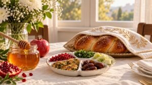 Rosh Hashana table with simanim.